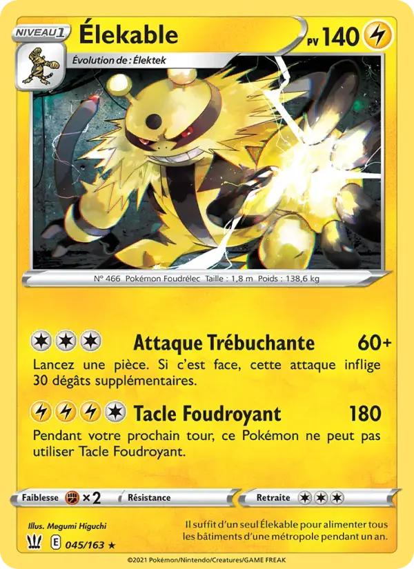 Carte Pokémon Élekable #45 — Styles de Combat