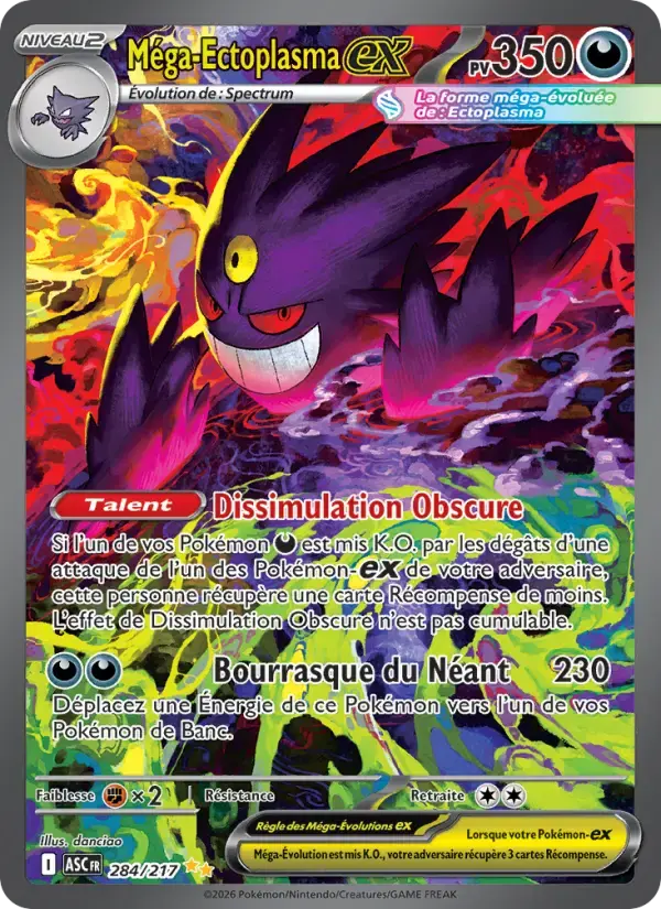 Carte Pokémon Méga-Ectoplasma-ex #284 — Héros Transcendants