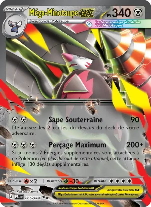 Carte Pokémon Méga-Minotaupe-ex #065 — Nuit Noire