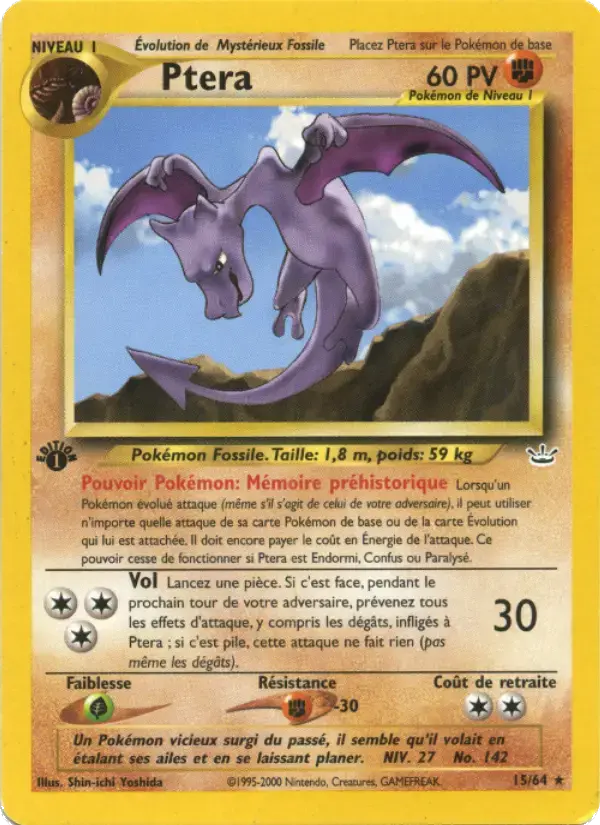 Carte Pokémon Ptera #15 — Neo Revelation