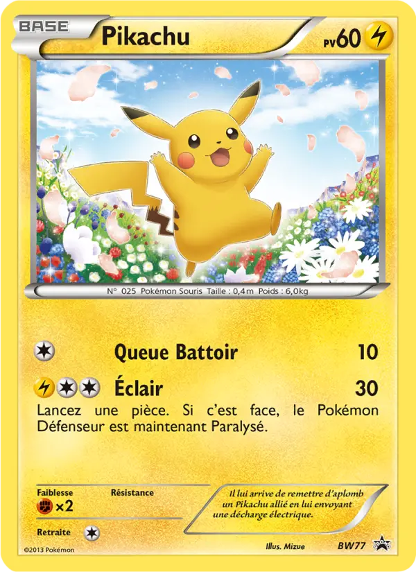 Carte Pokémon Pikachu #BW77 — Promos Noir et Blanc