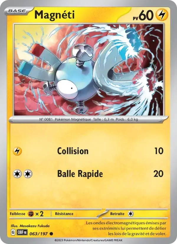 Carte Pokémon Magnéti #063 — Flammes Obsidiennes