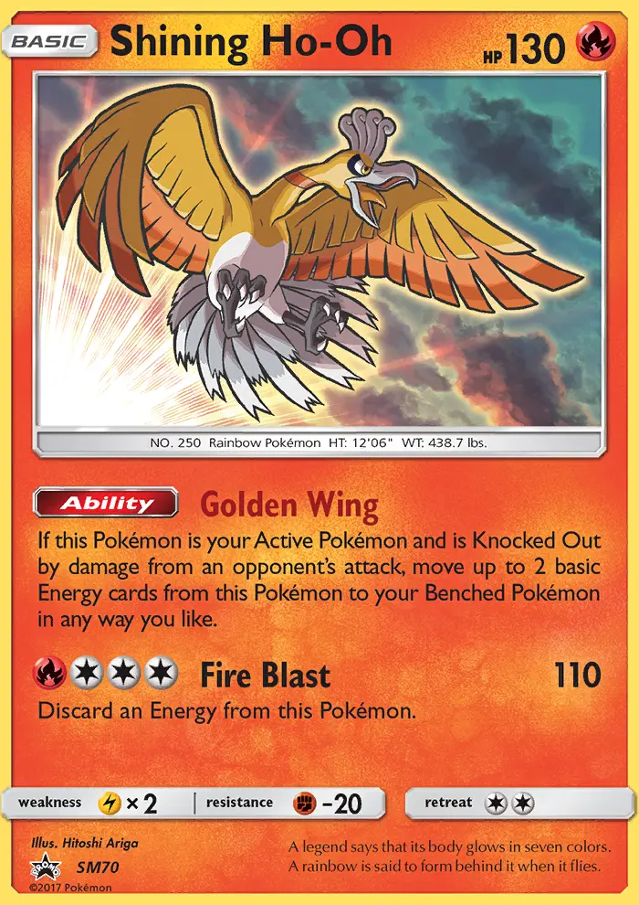 Carte Pokémon Ho-Oh Brillant #SM70 — Promos Soleil et Lune