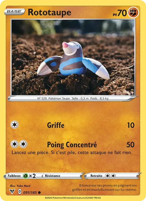Carte Pokémon Rototaupe #91 — Voltage Éclatant