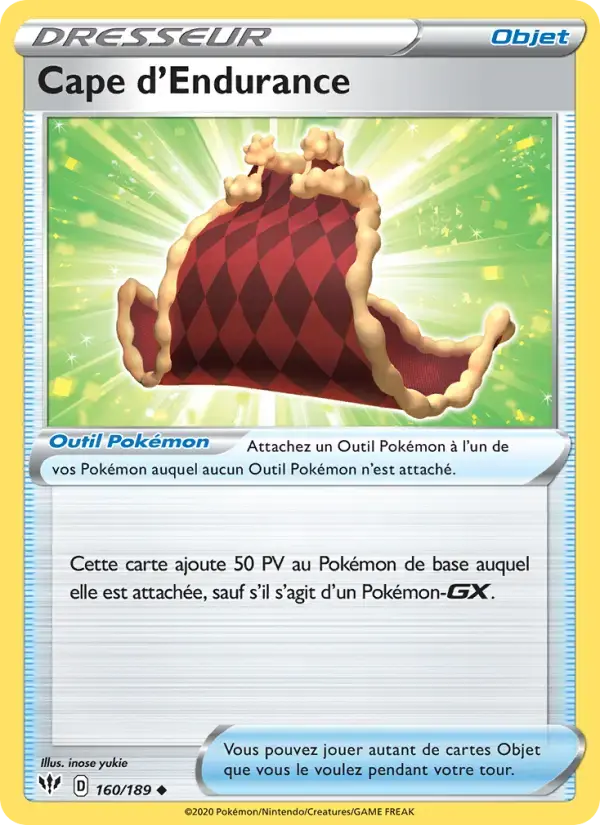 Carte Pokémon Cape d'Endurance #160 — Ténèbres Embrasées