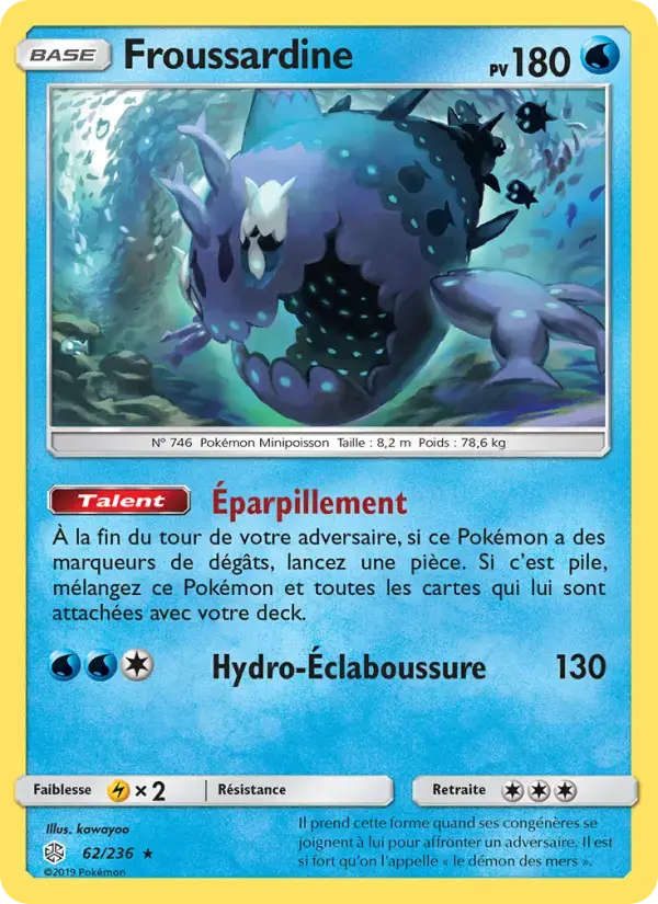 Carte Pokémon Froussardine #62 — Éclipse Cosmique