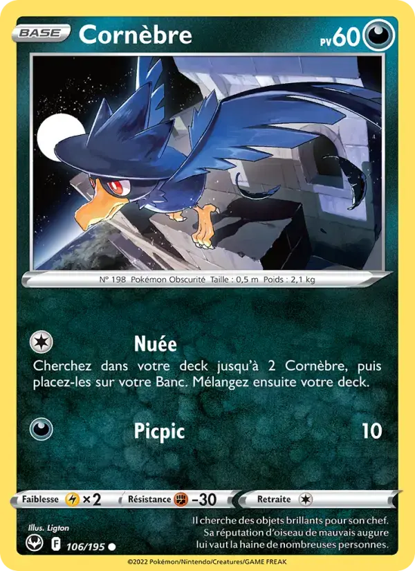 Carte Pokémon Cornèbre #106 — Tempête Argentée