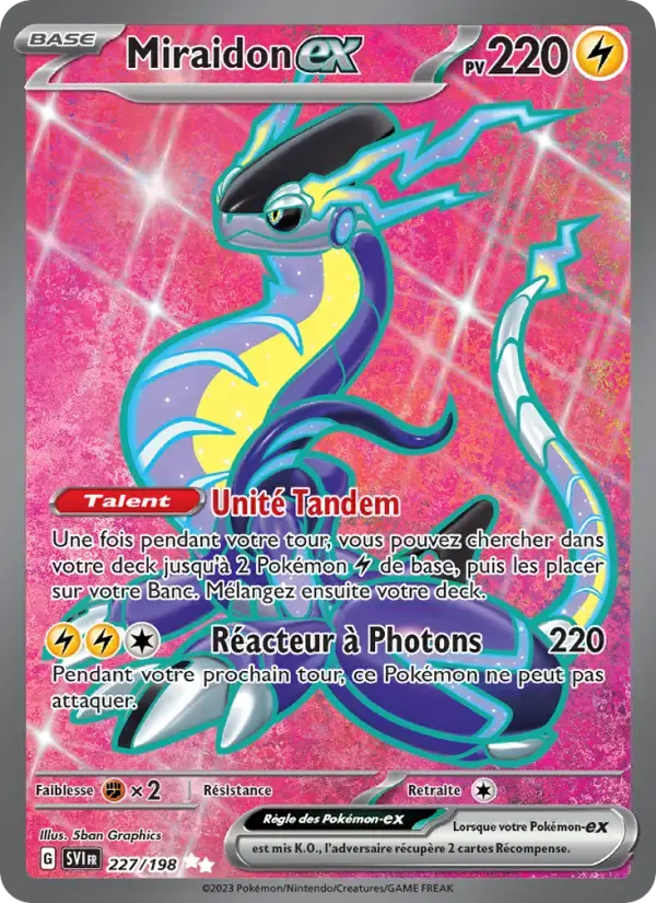 Carte Pokémon Miraidon-ex #227 — Écarlate et Violet