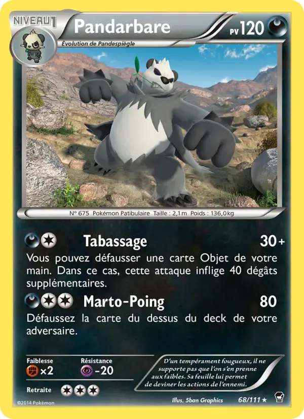 Carte Pokémon Pandarbare #68 — Poings Furieux