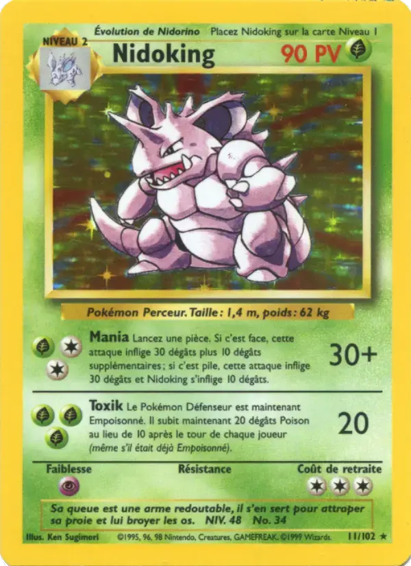 Carte Pokémon Nidoking #11 — Set de Base