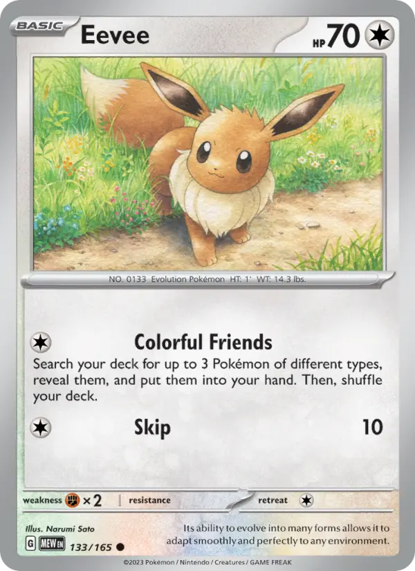 Carte Pokémon Évoli #133 — Pokémon 151