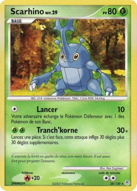 Carte Pokémon Scarhino #28 — Diamant et Perle
