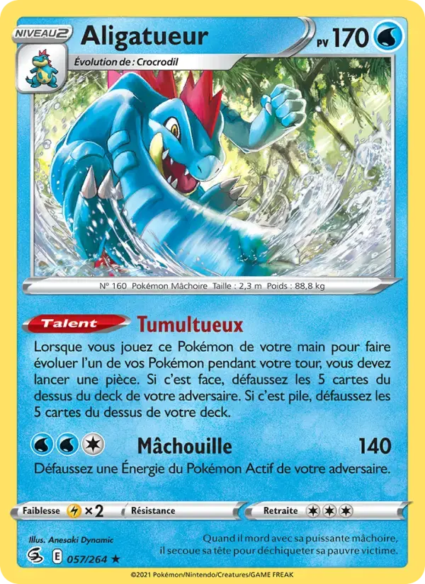 Carte Pokémon Aligatueur #57 — Poing de Fusion
