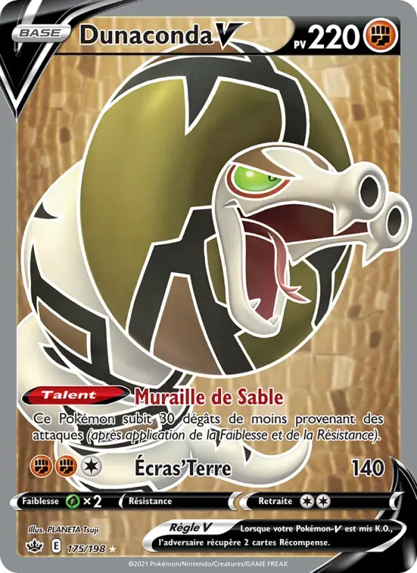 Carte Pokémon Dunaconda V #175 — Règne de Glace