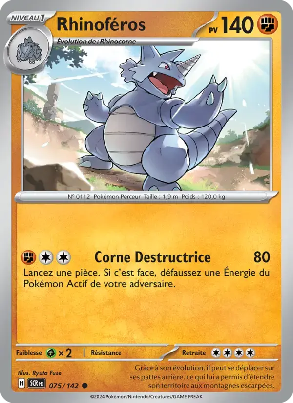 Carte Pokémon Rhinoféros #075 — Couronne Stellaire