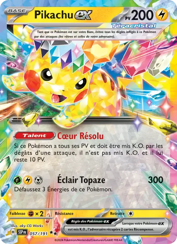 Carte Pokémon Pikachu-ex #057 — Étincelles Déferlantes