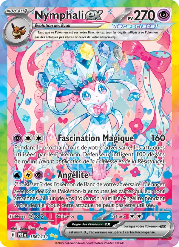 Carte Pokémon Nymphali-ex #156 — Évolutions Prismatiques