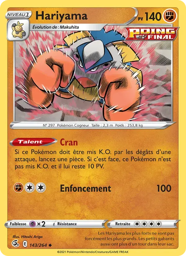 Carte Pokémon Hariyama #143 — Poing de Fusion