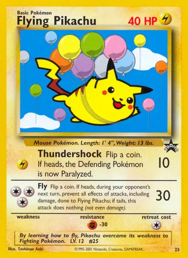 Carte Pokémon Pikachu volant #25 — Promos Wizards