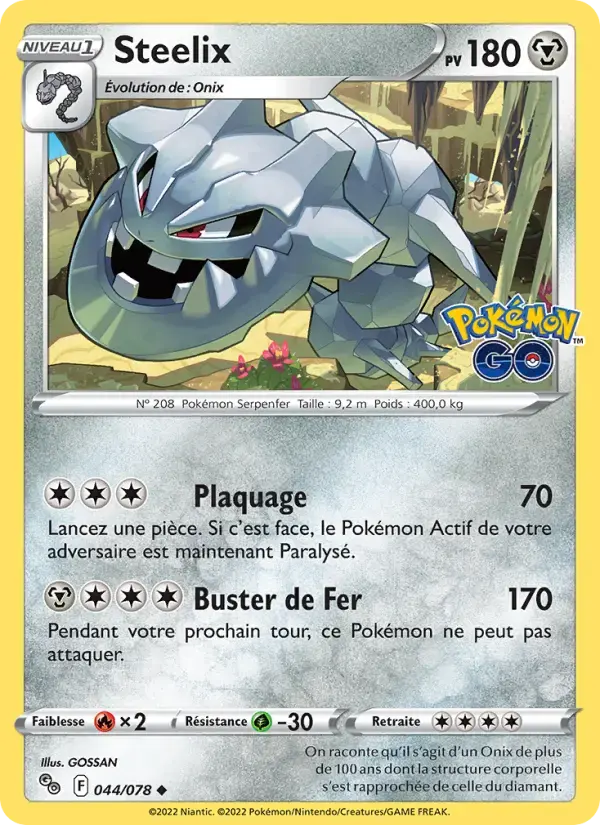 Carte Pokémon Steelix #044 — Pokémon GO