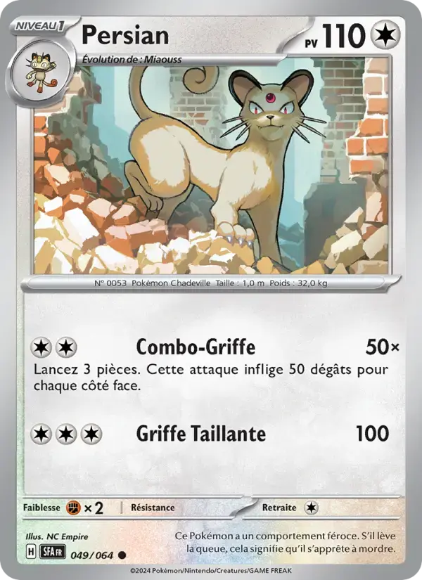 Carte Pokémon Persian #049 — Fable Nébuleuse