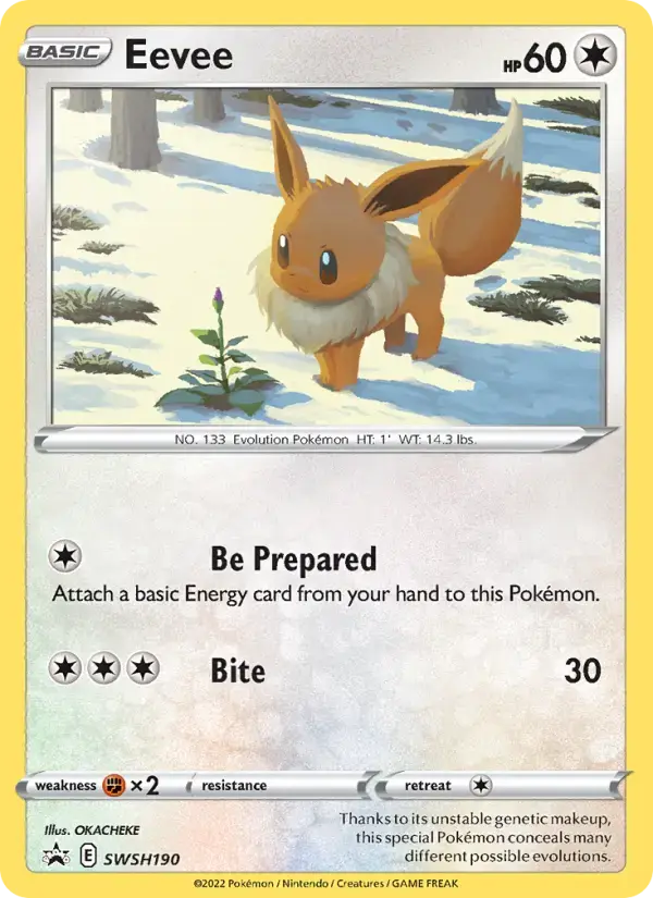 Carte Pokémon Eevee #SWSH190 — Promos Épée et Bouclier
