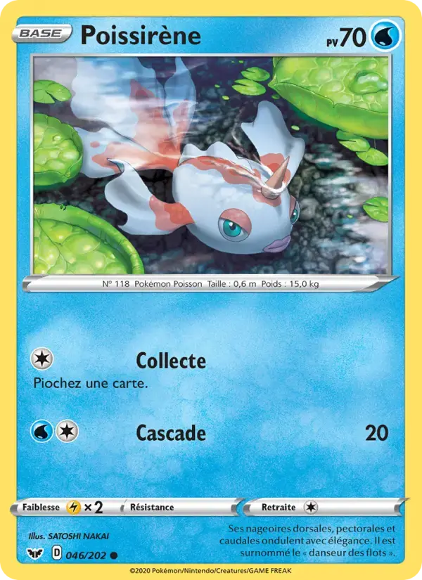 Carte Pokémon Poissirène #46 — Épée et Bouclier