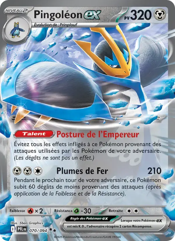 Carte Pokémon Pingoléon-ex #070 — Flammes Fantasmagoriques