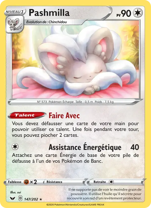 Carte Pokémon Pashmilla #147 — Épée et Bouclier