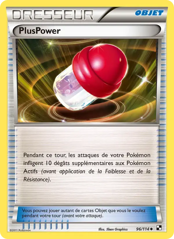 Carte Pokémon PlusPower #96 — Noir et Blanc