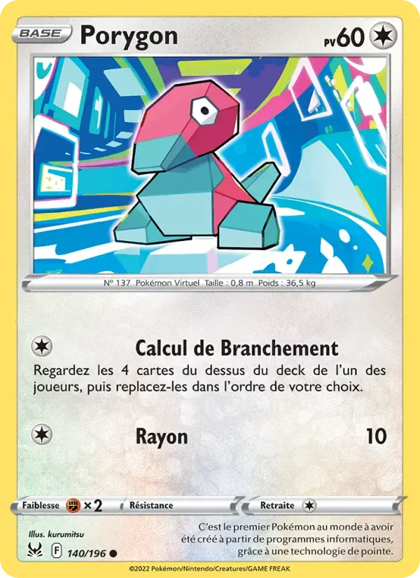 Carte Pokémon Porygon #140 — Origine Perdue