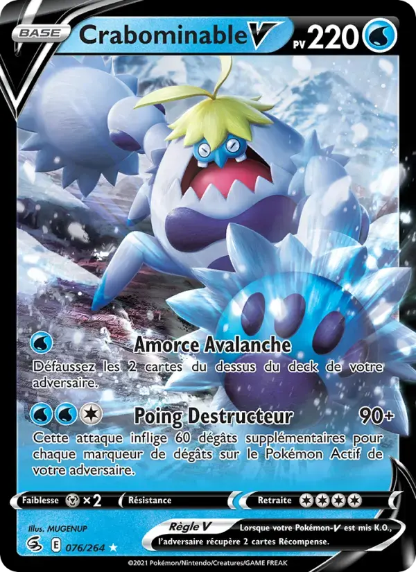 Carte Pokémon Crabominable V #76 — Poing de Fusion