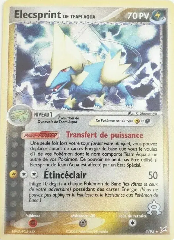 Carte Pokémon Elecsprint de Team Aqua #4 — Team Magma vs Team Aqua