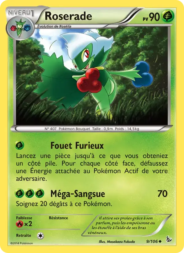 Carte Pokémon Roserade #9 — Étincelles