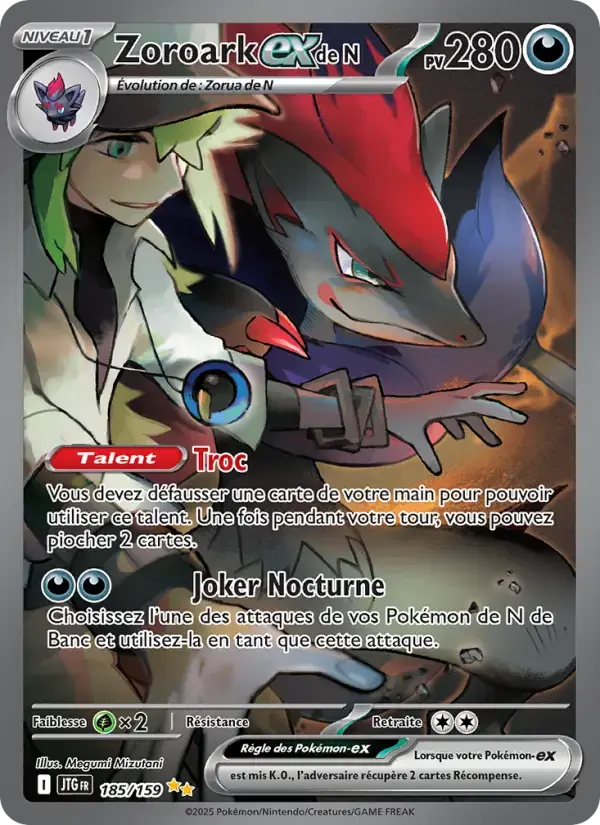 Carte Pokémon Zoroark-ex de N #185 — Aventures Ensemble