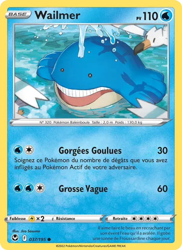 Carte Pokémon Wailmer #037 — Tempête Argentée