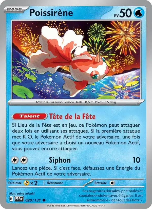 Carte Pokémon Poissirène #020 — Évolutions Prismatiques