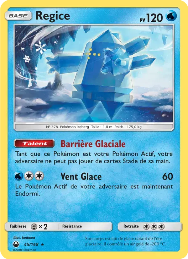 Carte Pokémon Regice #45 — Tempête Céleste