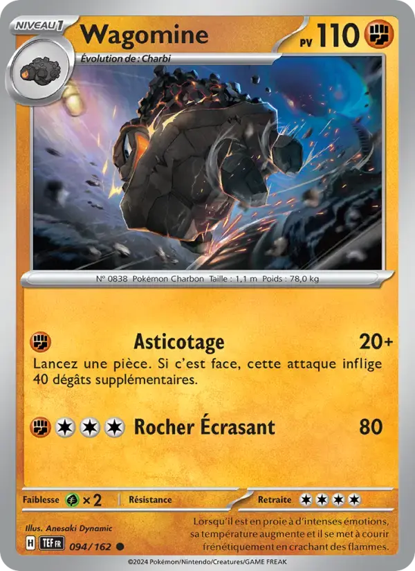 Carte Pokémon Wagomine #094 — Forces Temporelles