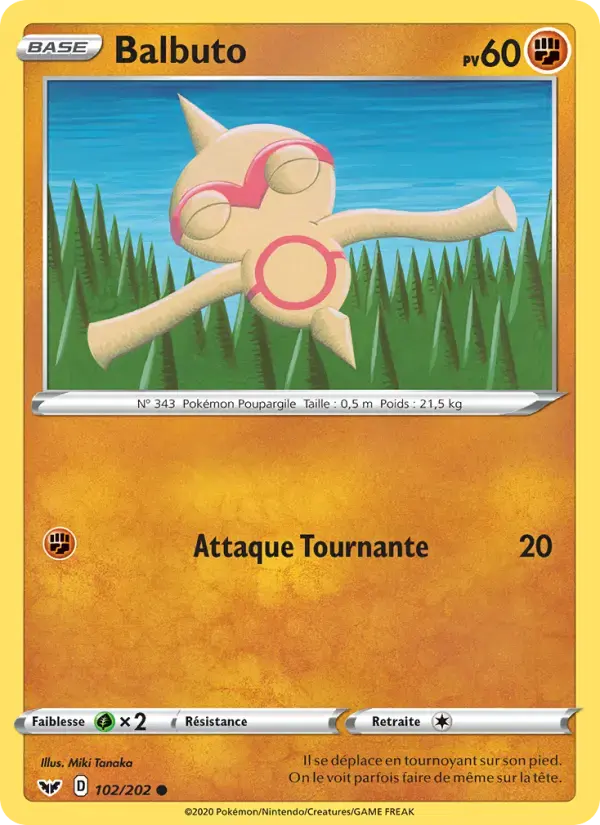 Carte Pokémon Balbuto #102 — Épée et Bouclier