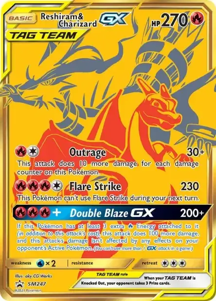 Carte Pokémon Reshiram et Dracaufeu-GX #SM247 — Jumbo