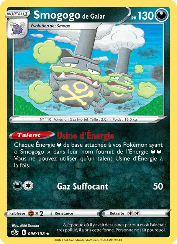 Carte Pokémon Smogogo de Galar #96 — Règne de Glace
