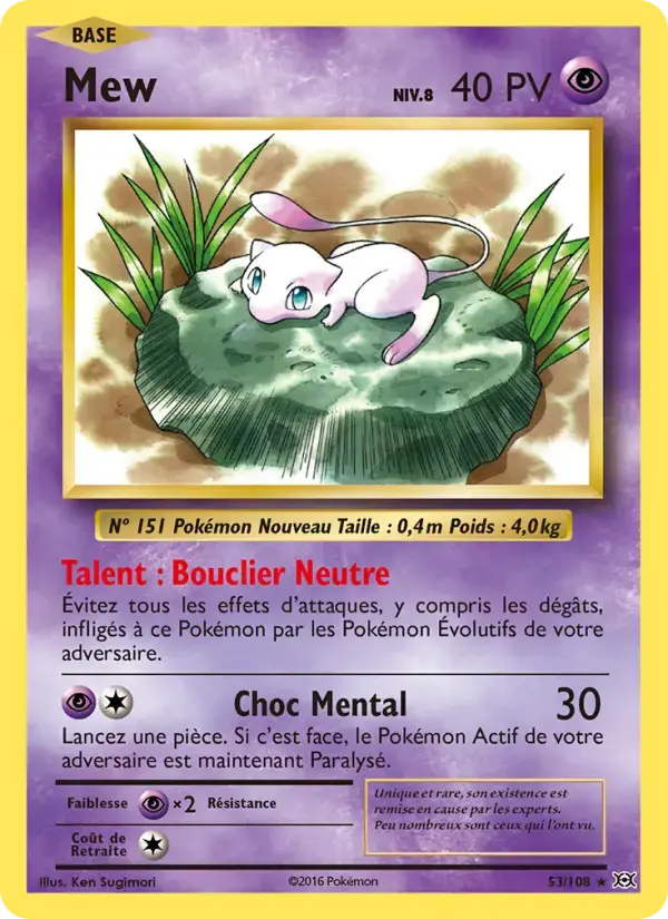 Carte Pokémon Mew #53 — Évolutions XY