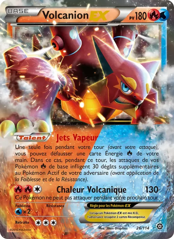 Carte Pokémon Volcanion EX #26 — Offensive Vapeur