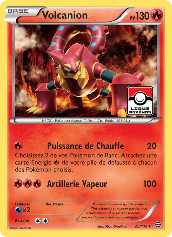 Carte Pokémon Volcanion #25 — Offensive Vapeur
