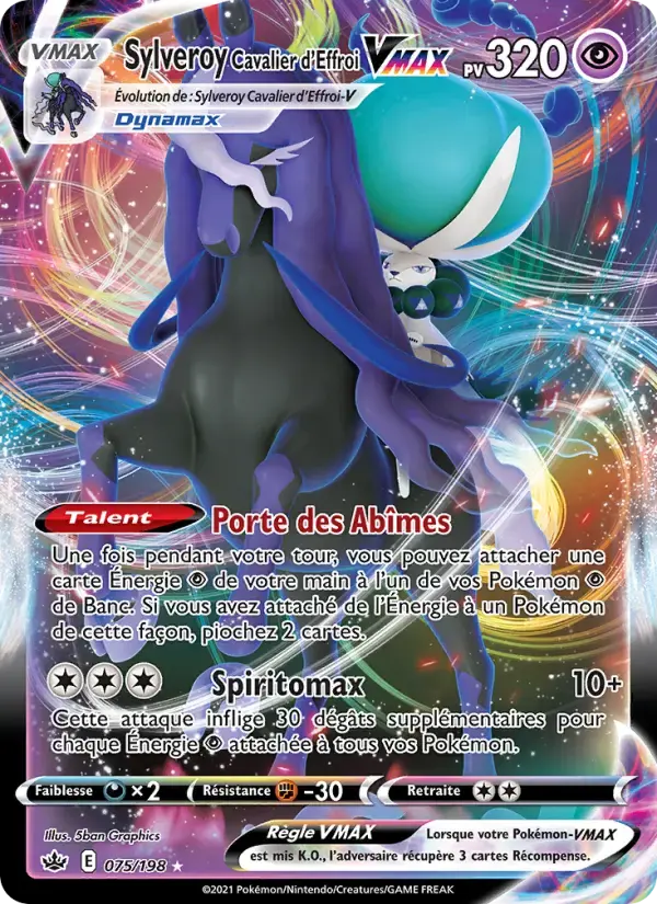 Carte Pokémon Sylveroy Cavalier d'Effroi VMAX #75 — Règne de Glace