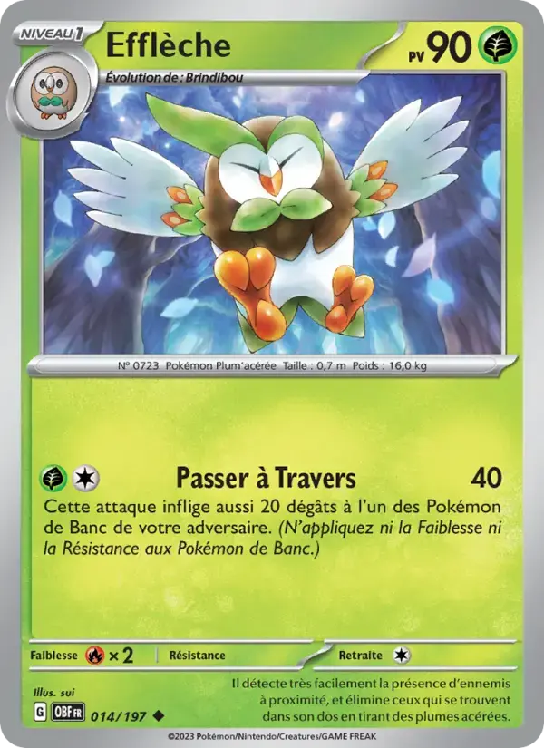 Carte Pokémon Efflèche #014 — Flammes Obsidiennes