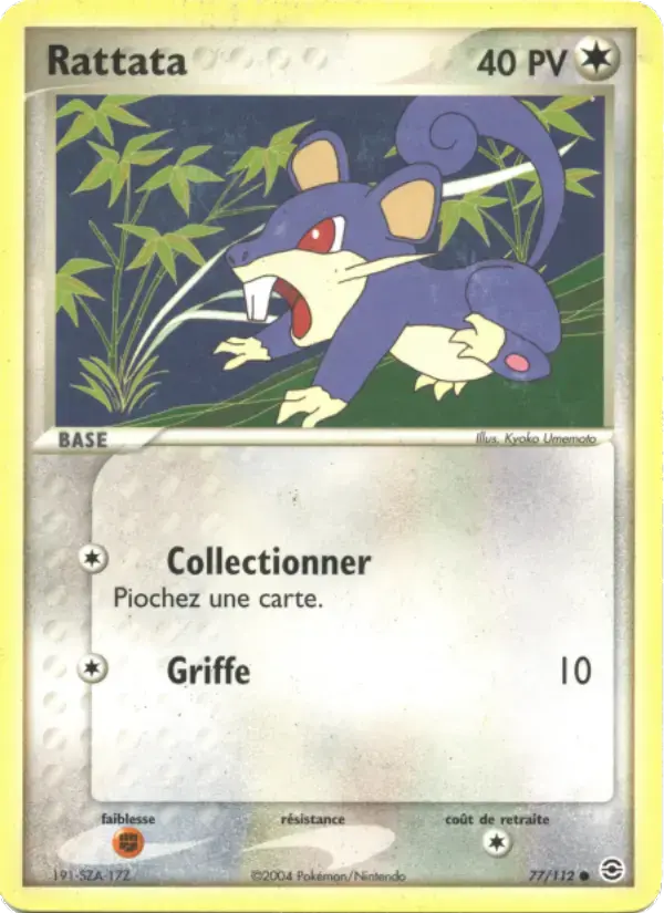 Carte Pokémon Rattata #77 — Rouge Feu & Vert Feuille