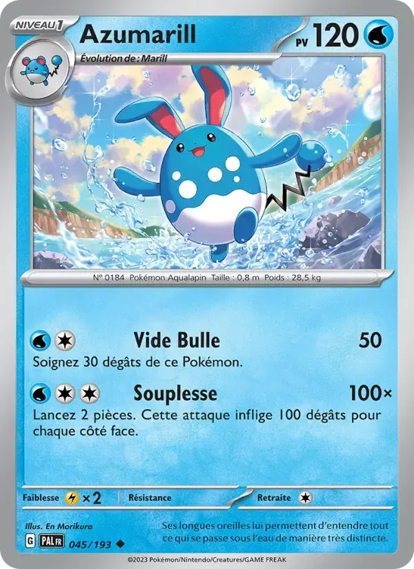 Carte Pokémon Azumarill #045 — Évolutions à Paldea