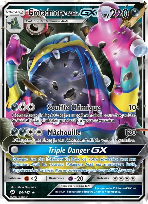 Carte Pokémon Grotadmorv d’Alola GX #84 — Ombres Ardentes